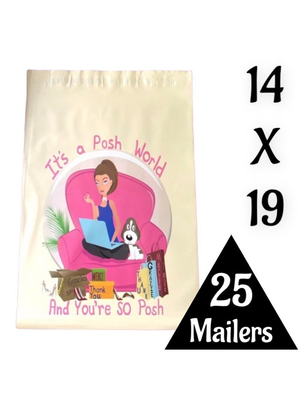 25 14X19 Posh World Poly Mailers PRICE IS FIRM - Picture 7 of 12